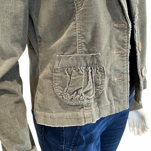 Tulle for Anthropologie Green Corduroy Blazer - Picture 4 of 10